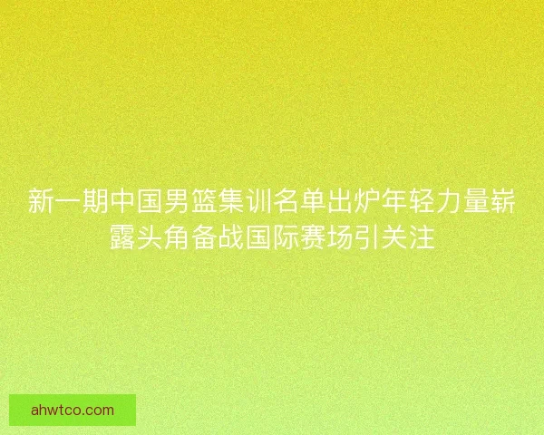 新一期中国男篮集训名单出炉年轻力量崭露头角备战国际赛场引关注